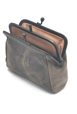 Bear Design Leather Wallets - Bear Design Clasp wallet  ‘Fien’  hunter leather