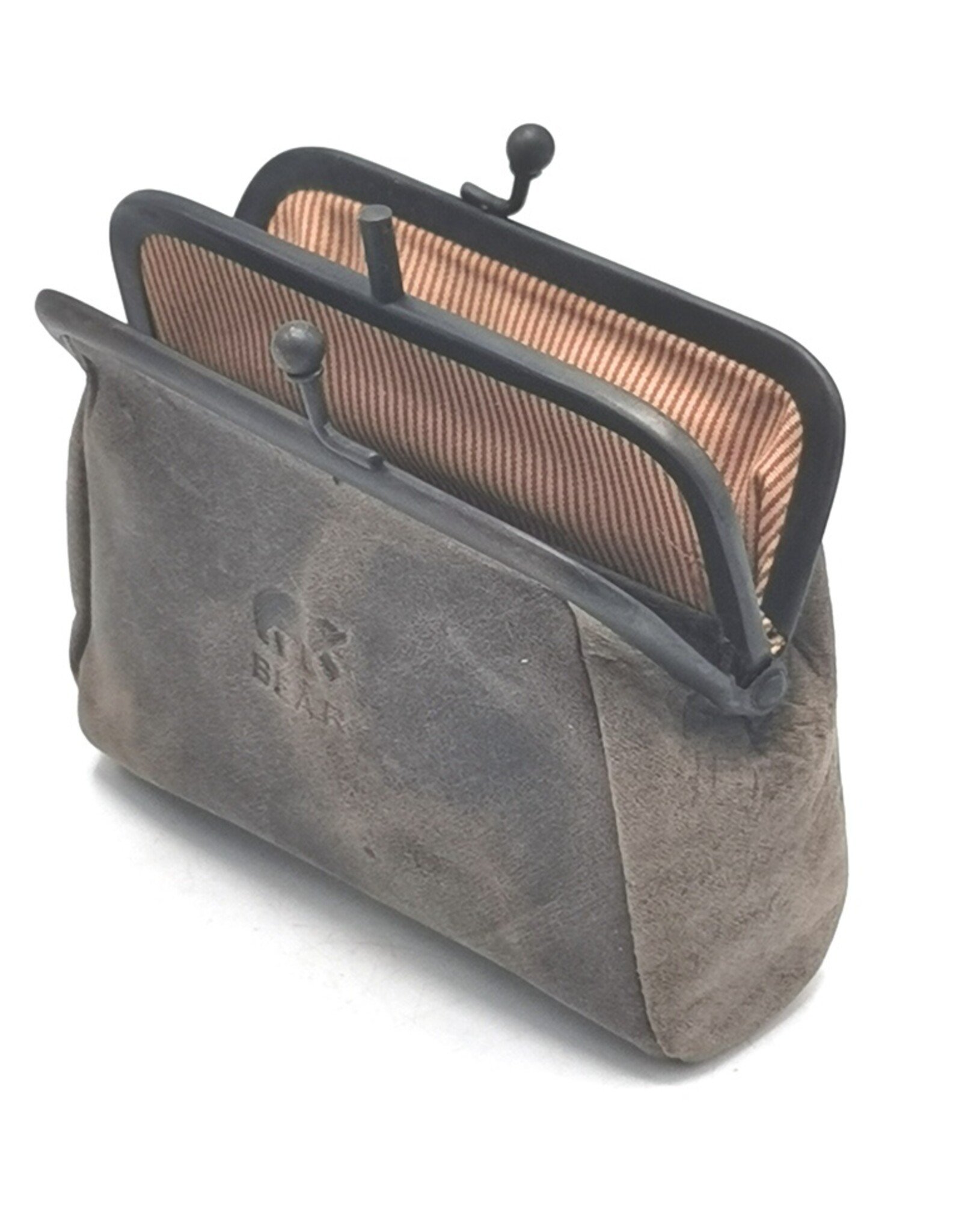 Bear Design Leather Wallets - Bear Design Clasp wallet  ‘Fien’  hunter leather