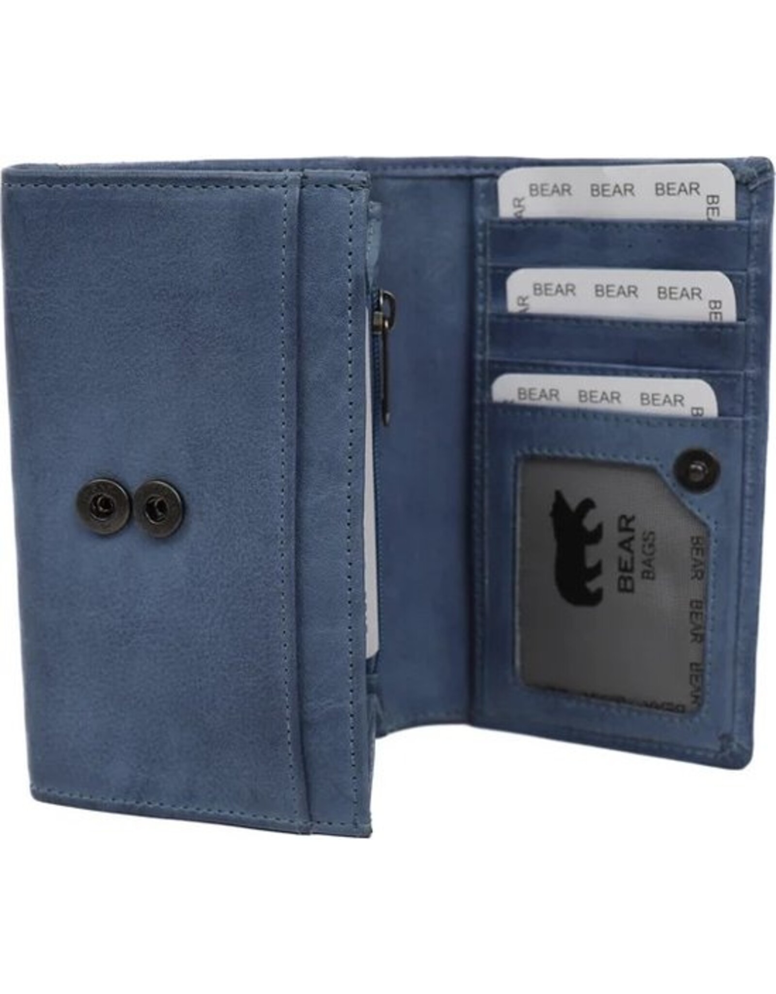 Bear Design Leather Wallets - Bear Design Wallet 'Sweety' elemental blue