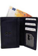 Bear Design Leather Wallets - Bear Design Wallet 'Sweety' navy blue