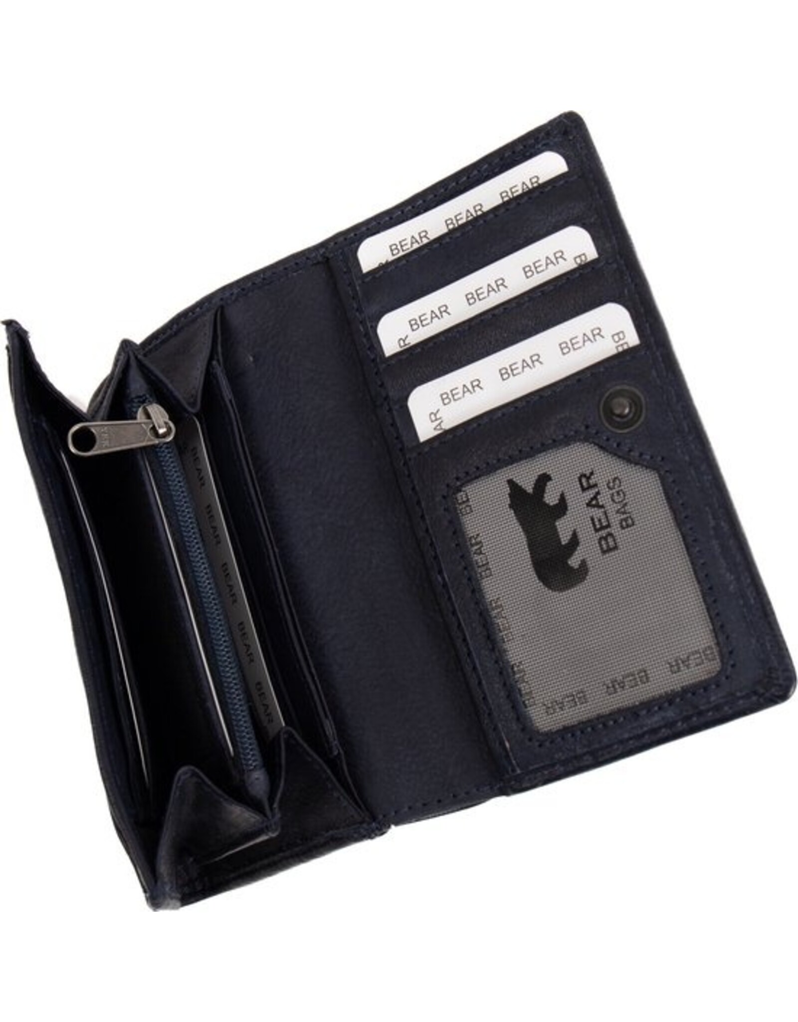 Bear Design Leather Wallets - Bear Design Wallet 'Sweety' navy blue