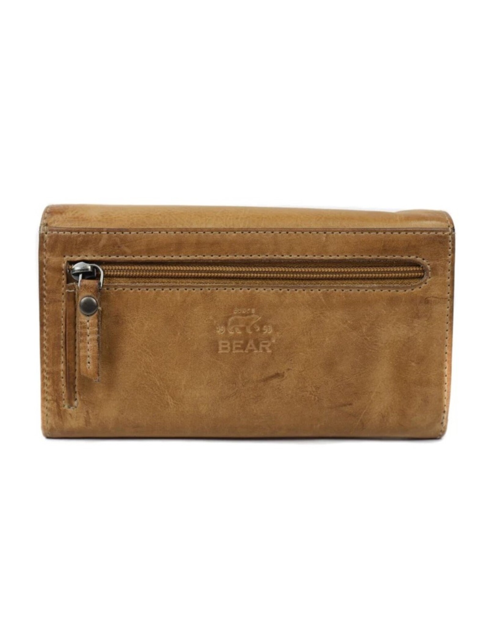 Bear Design Leather Wallets - Bear Design Wallet 'Sweety'  XL taupe