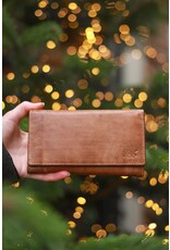 Bear Design Leather Wallets - Bear Design Wallet 'Sweety'  XL green