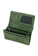 Bear Design Leren Portemonnees - Bear Design Portemonnee "Sweety"  XL groen