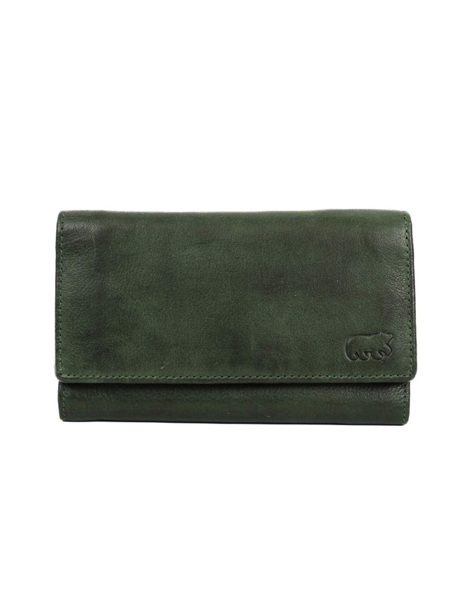 Bear Design Leather Wallets - Bear Design Wallet 'Sweety'  XL green