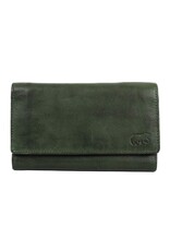Bear Design Leather Wallets - Bear Design Wallet 'Sweety'  XL green