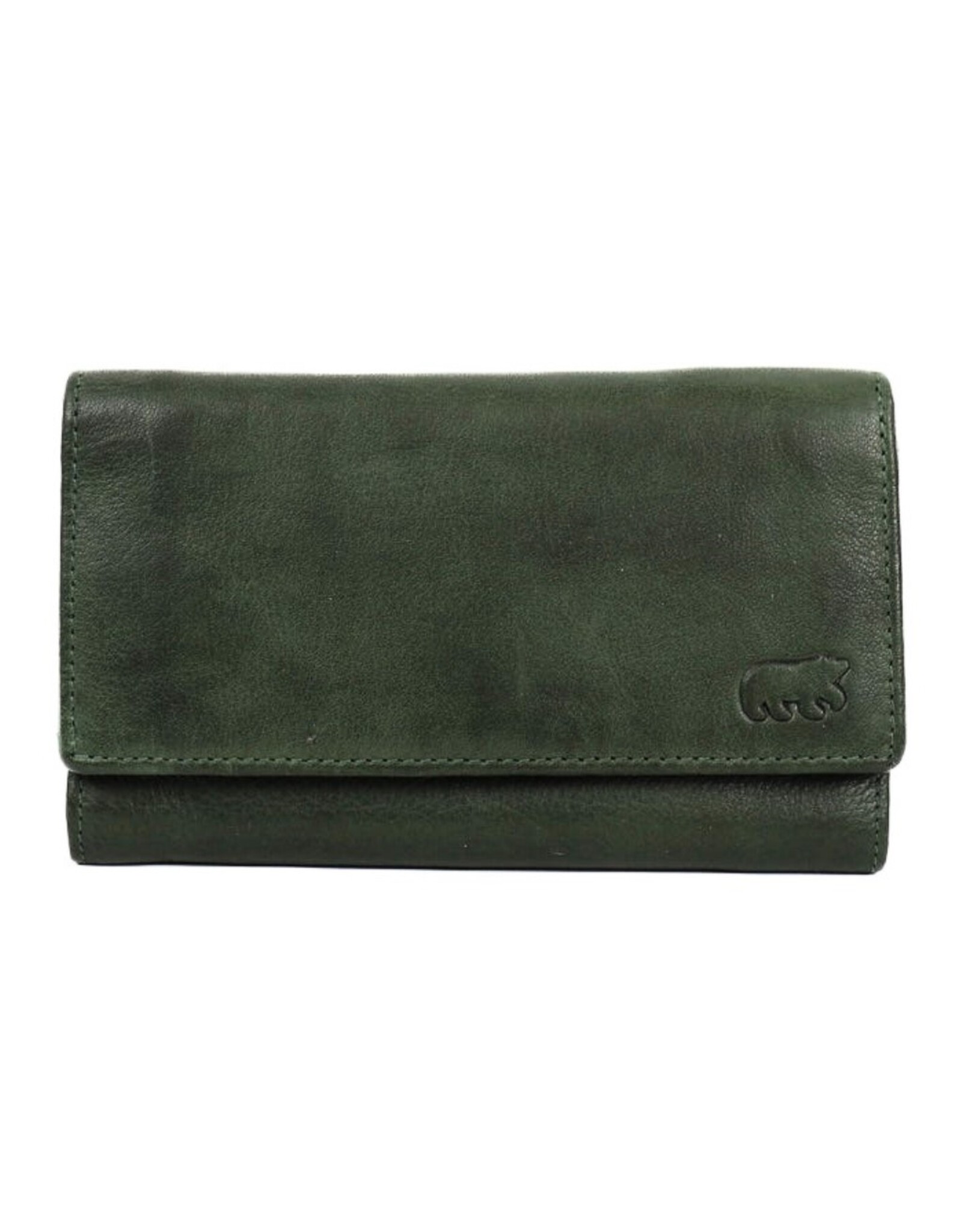 Bear Design Leather Wallets - Bear Design Wallet 'Sweety'  XL green