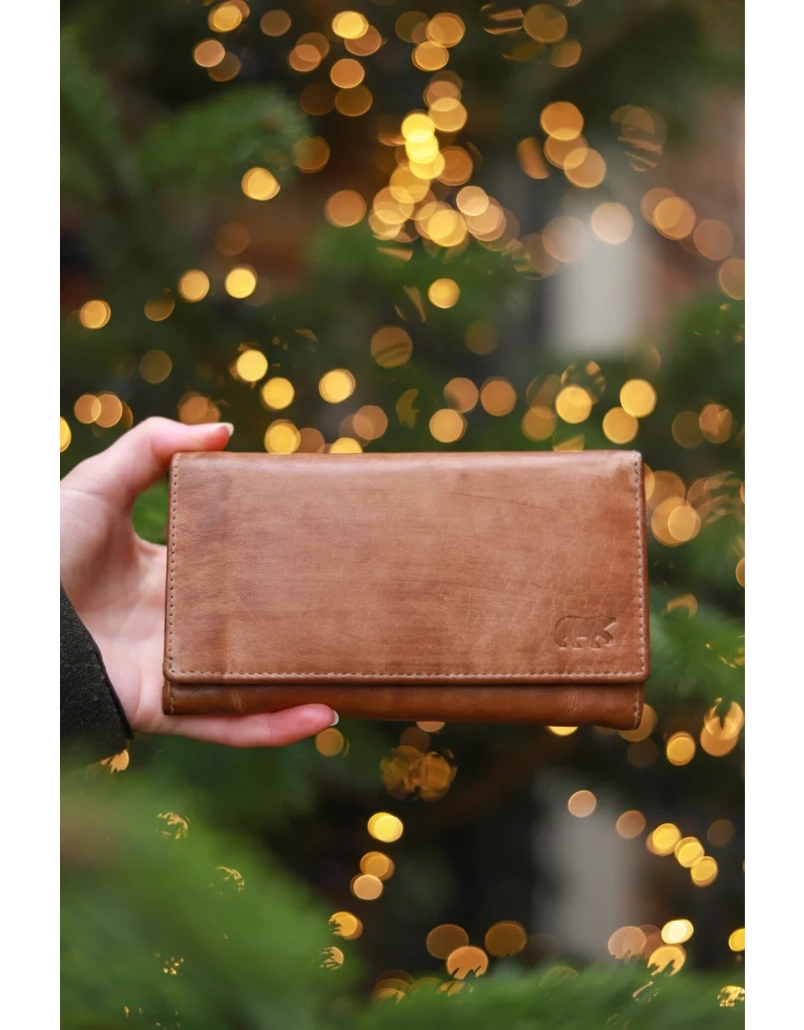 Bear Design Leather Wallets - Bear Design Wallet 'Sweety'  XL brown