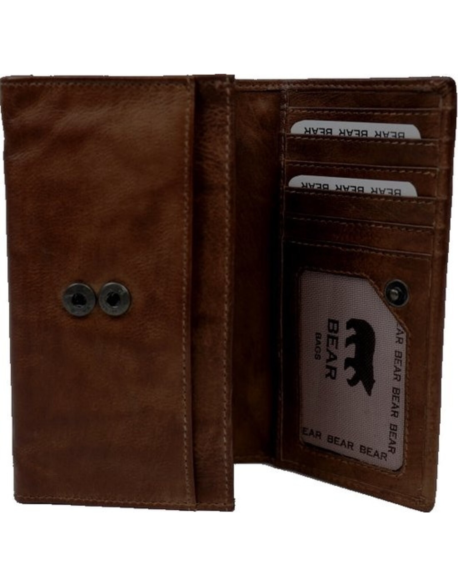 Bear Design Leather Wallets - Bear Design Wallet 'Sweety'  XL brown