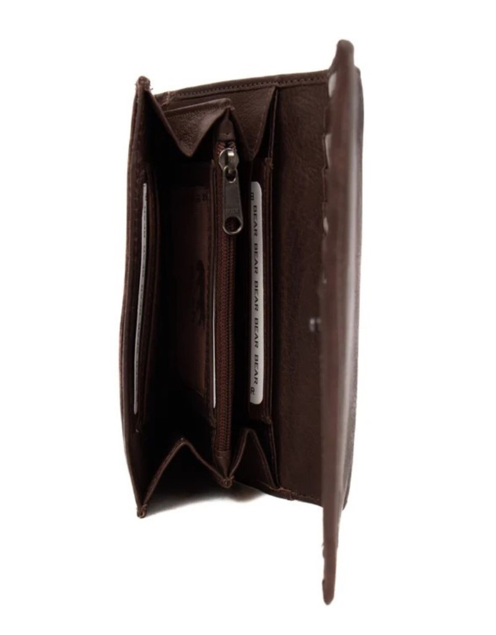 Bear Design Leather Wallets - Bear Design Wallet 'Sweety'  XL brown