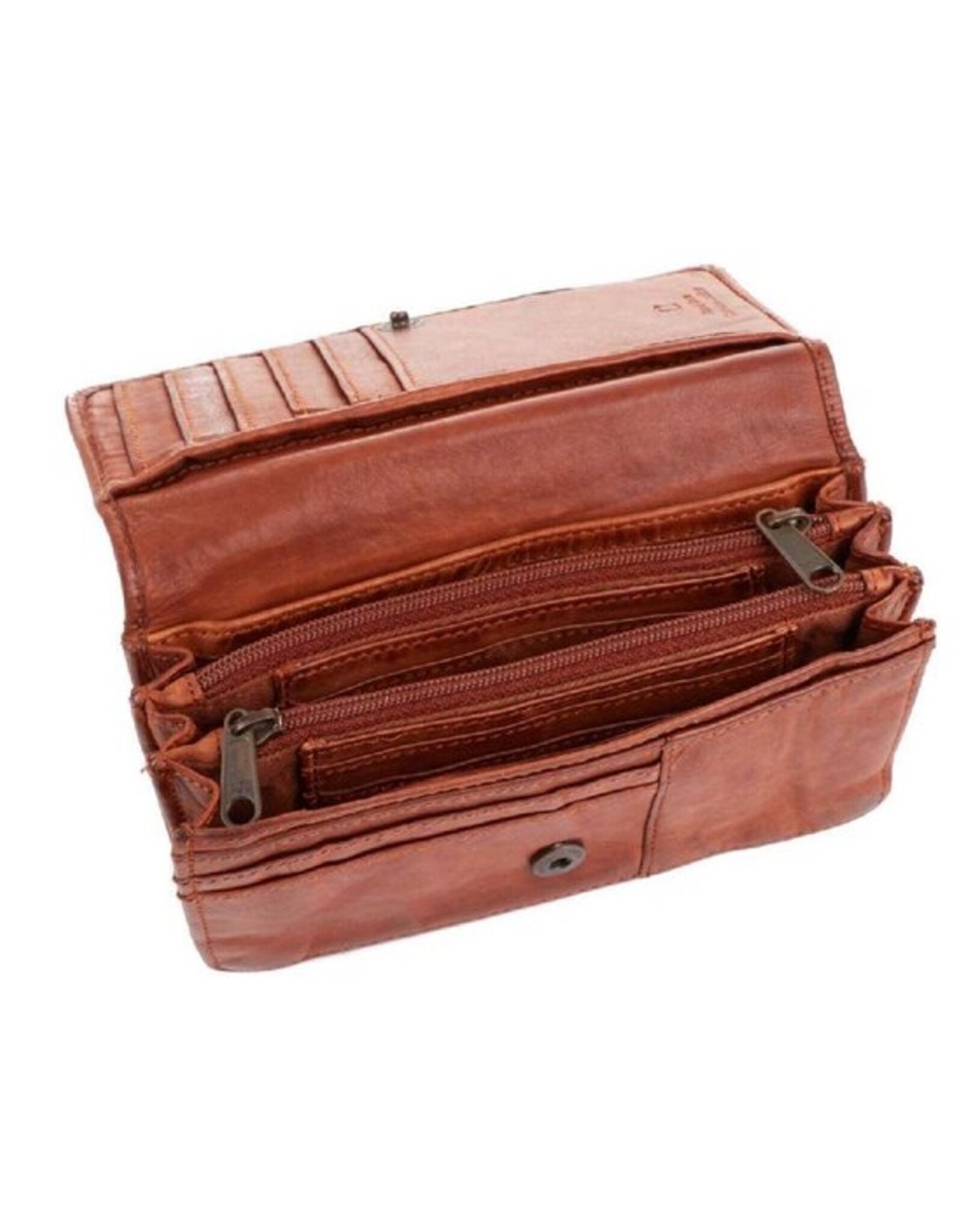 Bear Design Leather Wallets - Bear Design Wallet 'Emma'  cognac