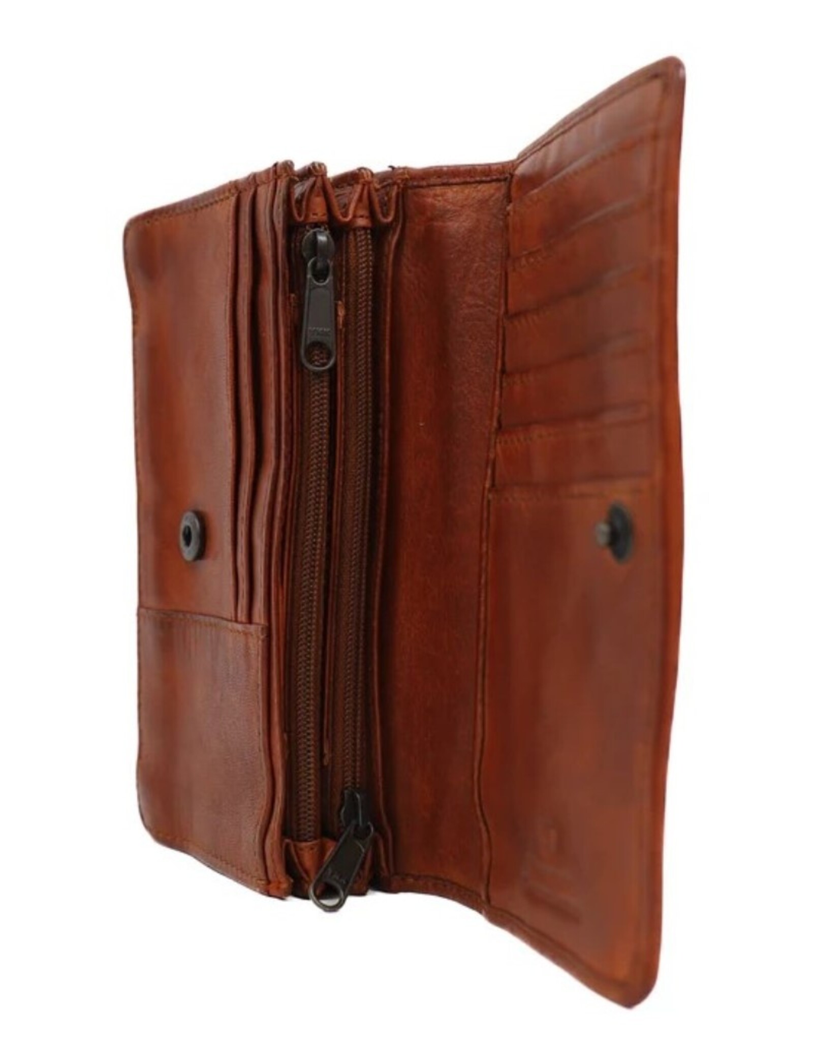 Bear Design Leather Wallets - Bear Design Wallet 'Emma'  cognac