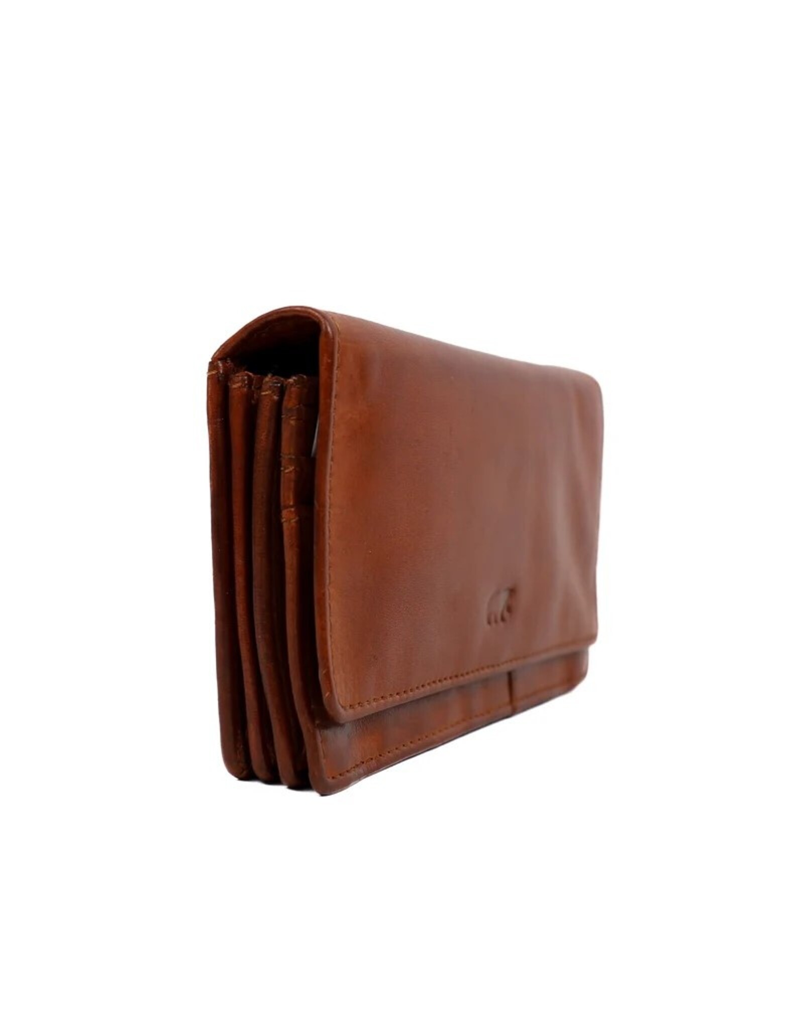 Bear Design Leather Wallets - Bear Design Wallet 'Emma'  cognac