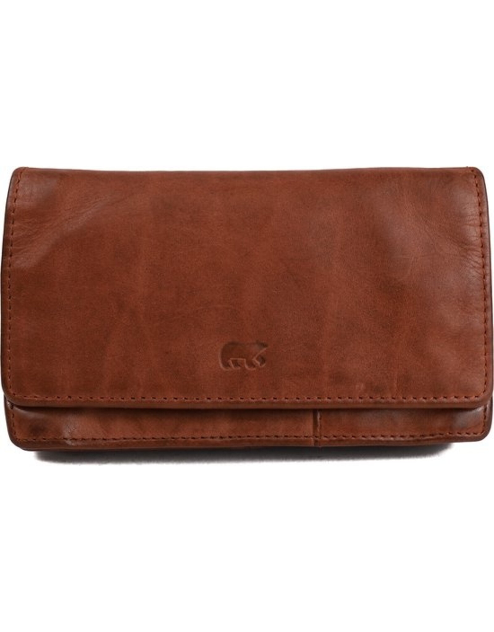 Bear Design Leather Wallets - Bear Design Wallet 'Emma'  cognac