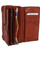 Bear Design Leather Wallets - Bear Design Wallet 'Emma'  cognac