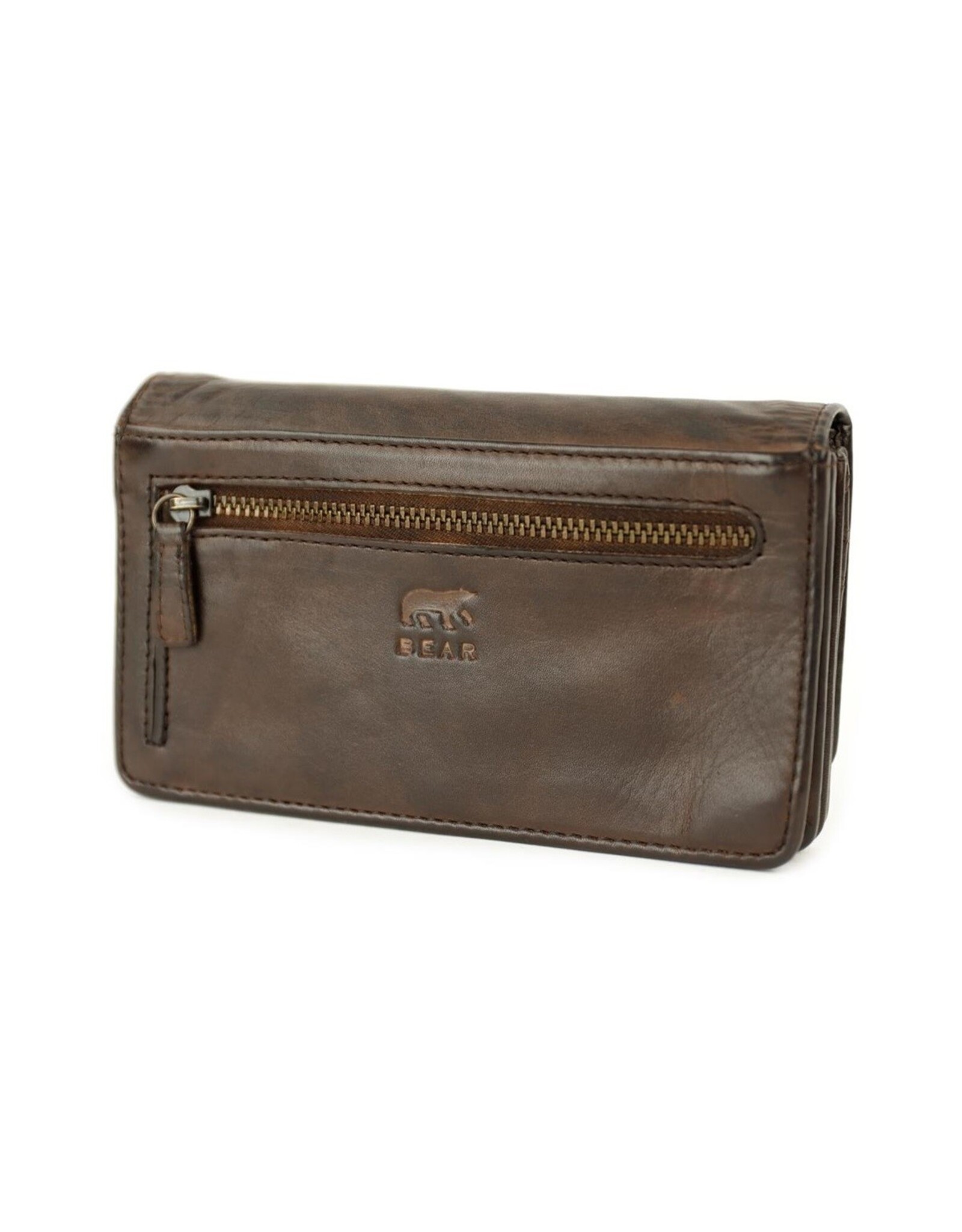 Bear Design Leather Wallets - Bear Design Wallet 'Emma'  brown