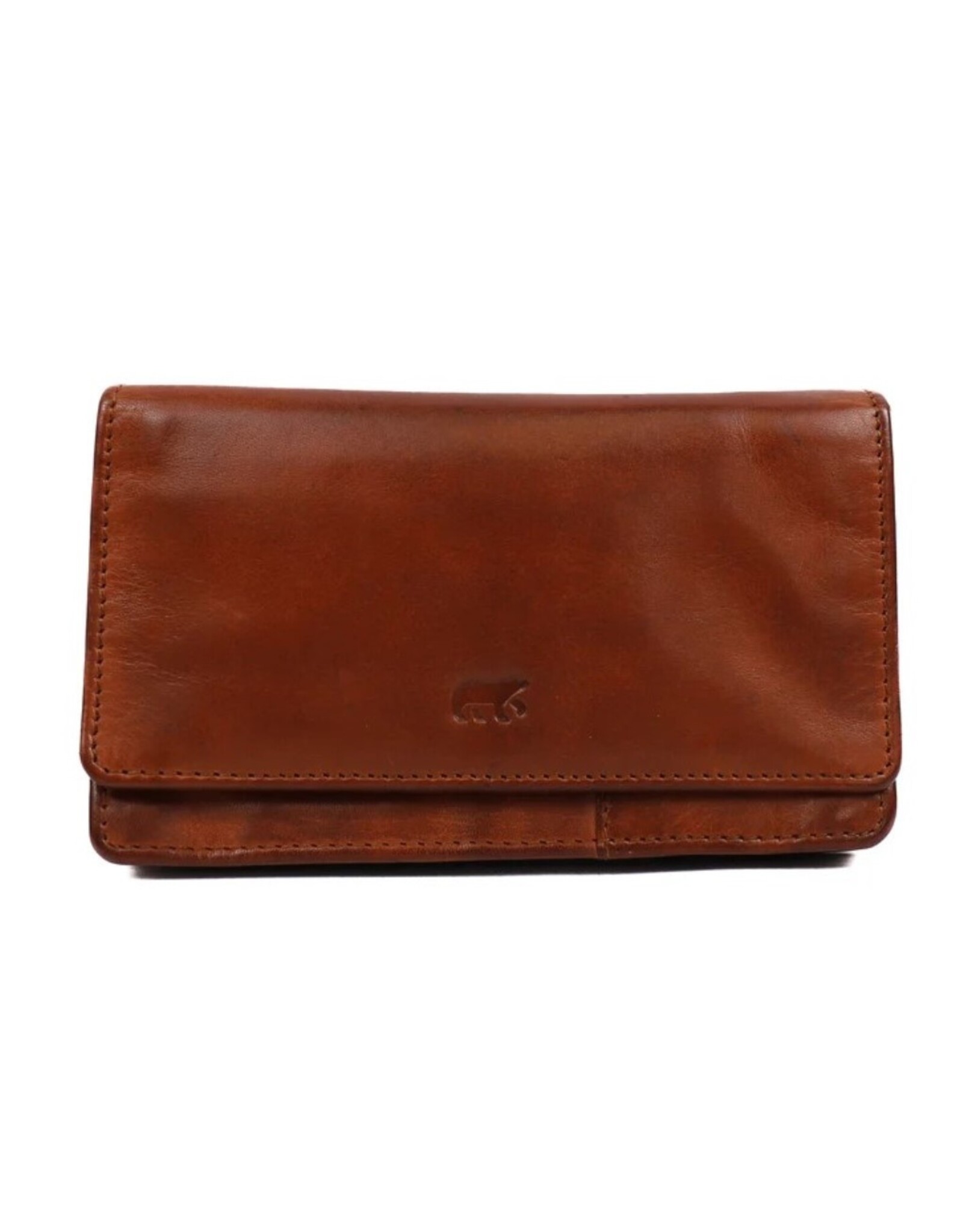 Bear Design Leather Wallets - Bear Design Wallet 'Emma'  cognac