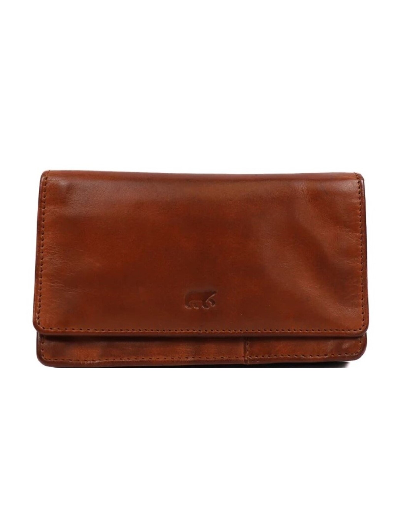 Bear Design Leather Wallets - Bear Design Wallet 'Emma'  cognac