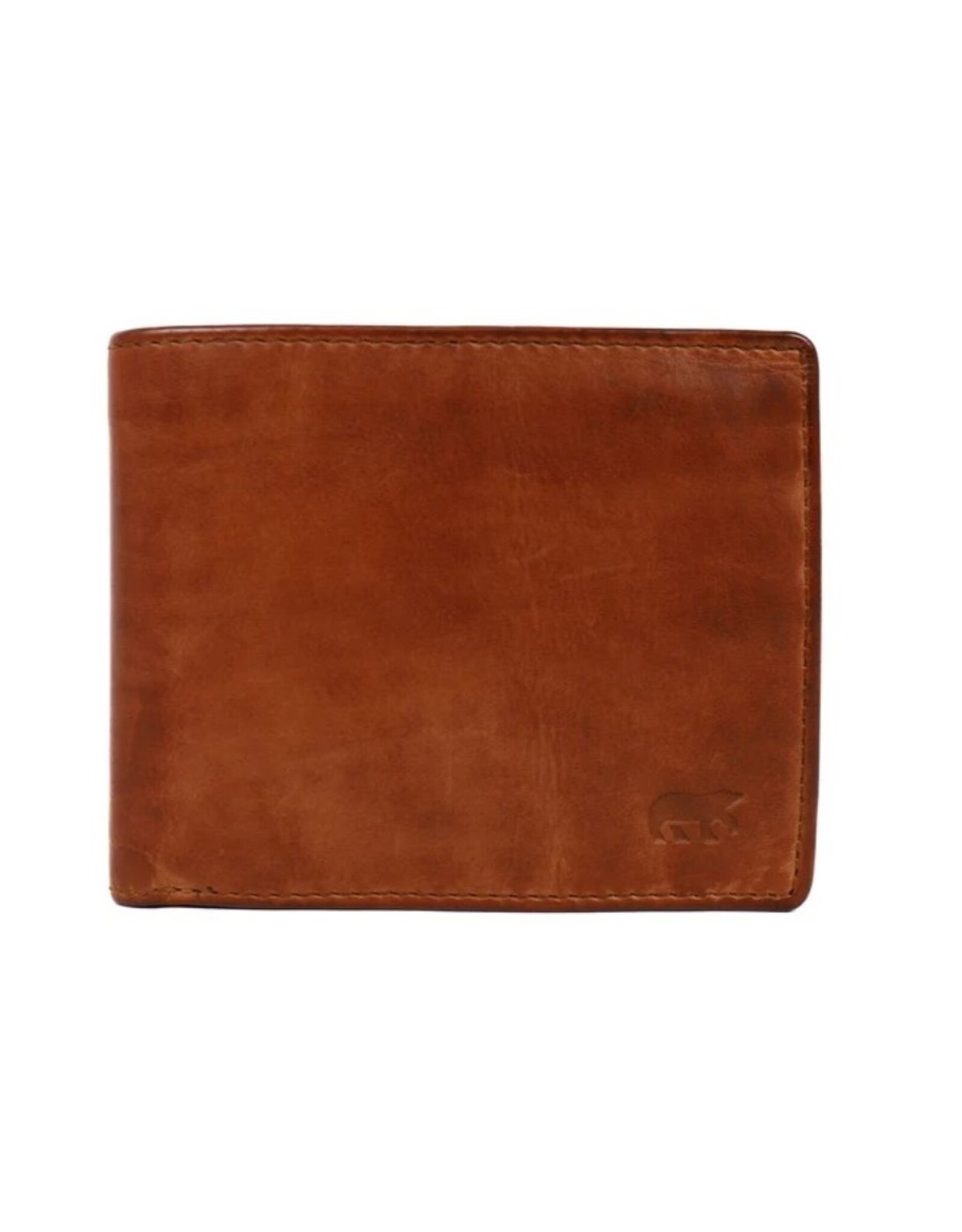 Bear Design Leather Wallets - Bear Design Billfold Wallet 'Fabian'  cognac