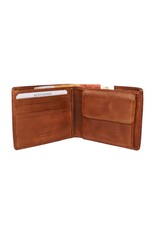 Bear Design Leather Wallets - Bear Design Billfold Wallet 'Fabian'  cognac