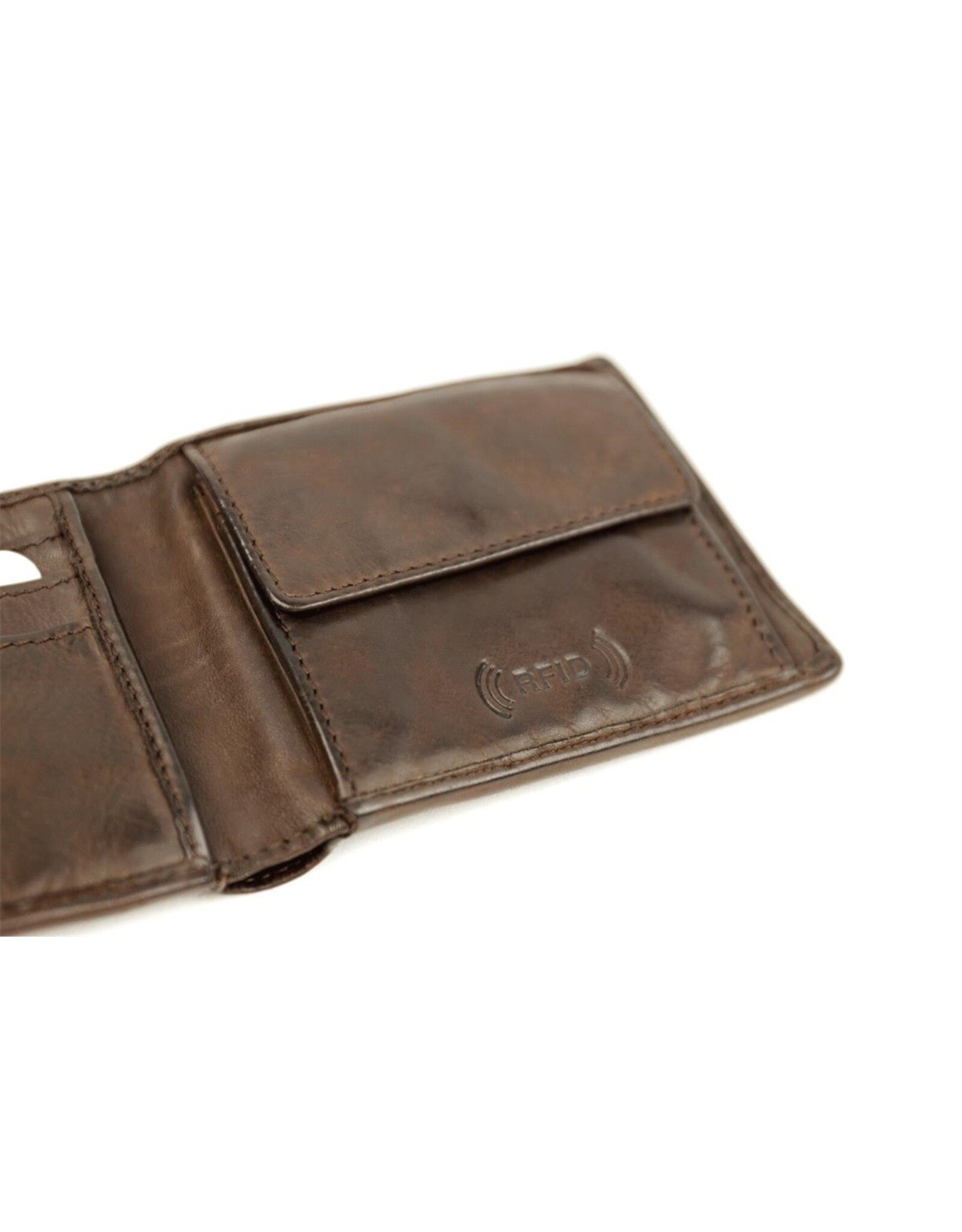 Bear Design Leather Wallets - Bear Design Billfold Wallet 'Fabian'  black brown