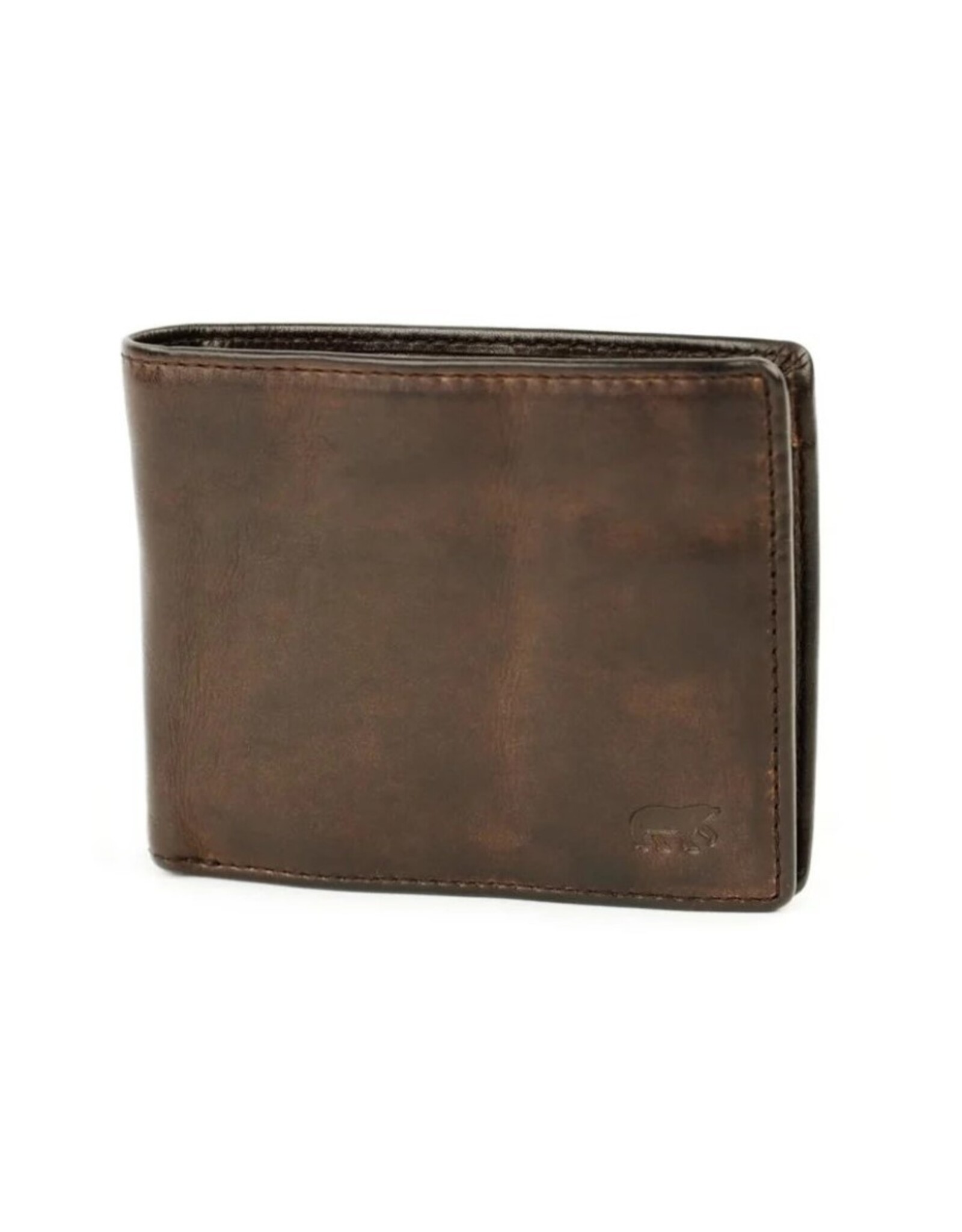 Bear Design Leather Wallets - Bear Design Billfold Wallet 'Fabian'  black brown