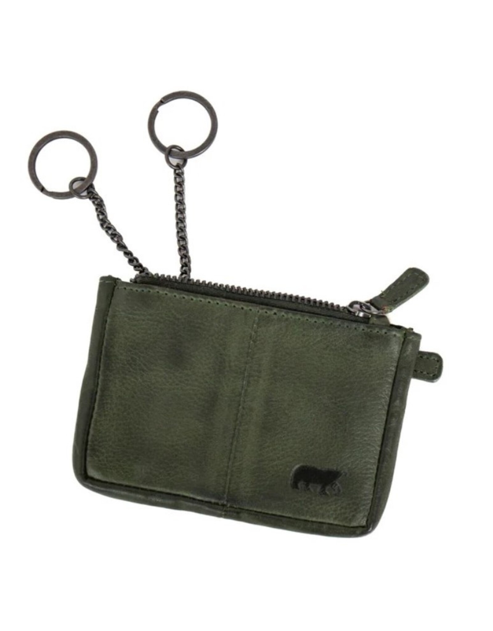 Bear Design Leather Wallets - Bear Design Key pouch ‘Lyla’ green