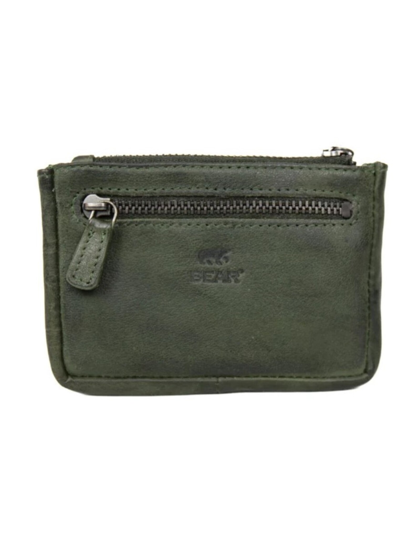 Bear Design Leather Wallets - Bear Design Key pouch ‘Lyla’ green