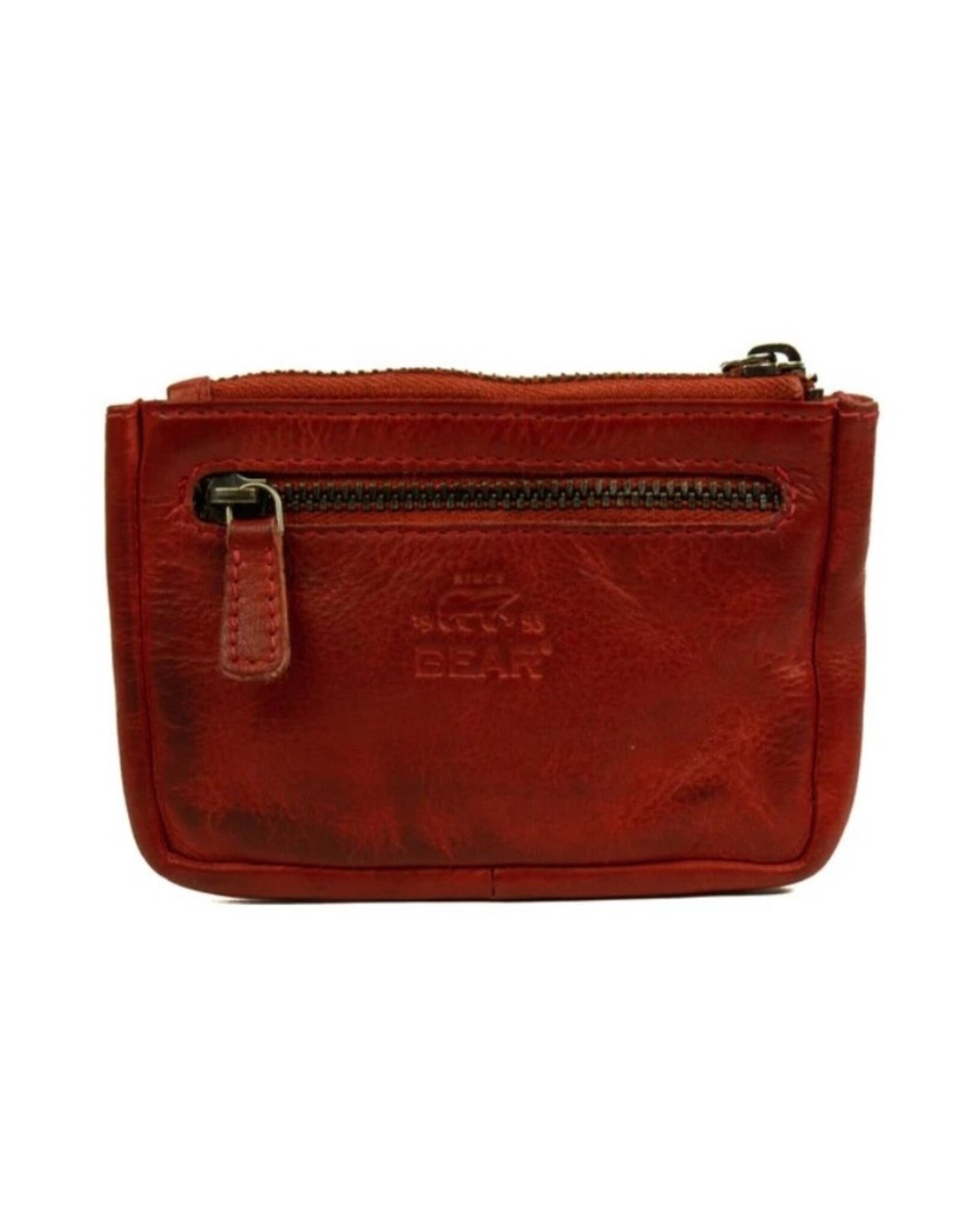 Bear Design Leren Portemonnees - Bear Design Sleuteletui/Sleutelhoesje  "Lyla" rood