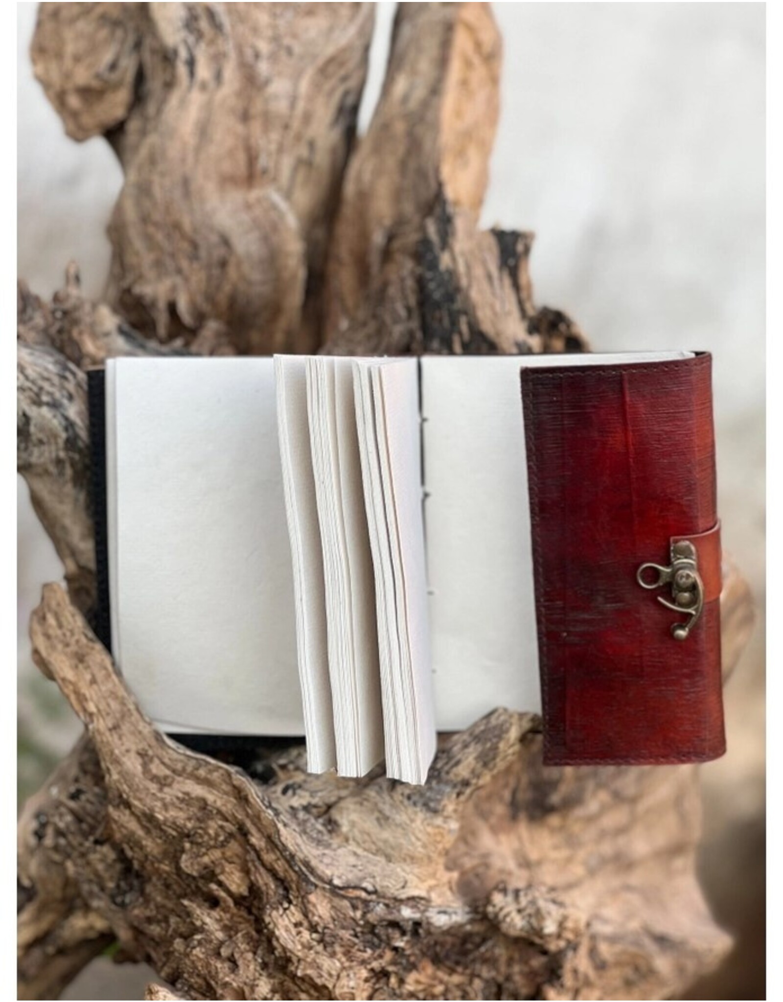 RK Handicrafts Miscellaneous - Triquetra Tree of Life Leather Journal red