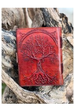 RK Handicrafts Miscellaneous - Triquetra Tree of Life Leather Journal red
