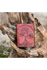 RK Handicrafts Miscellaneous - Triquetra Tree of Life Leather Journal red