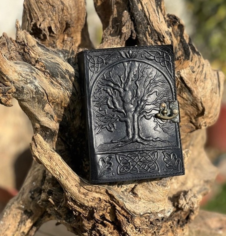 Black Tree of Life Leather Journal | Boutique Trukado - Boutique Trukado