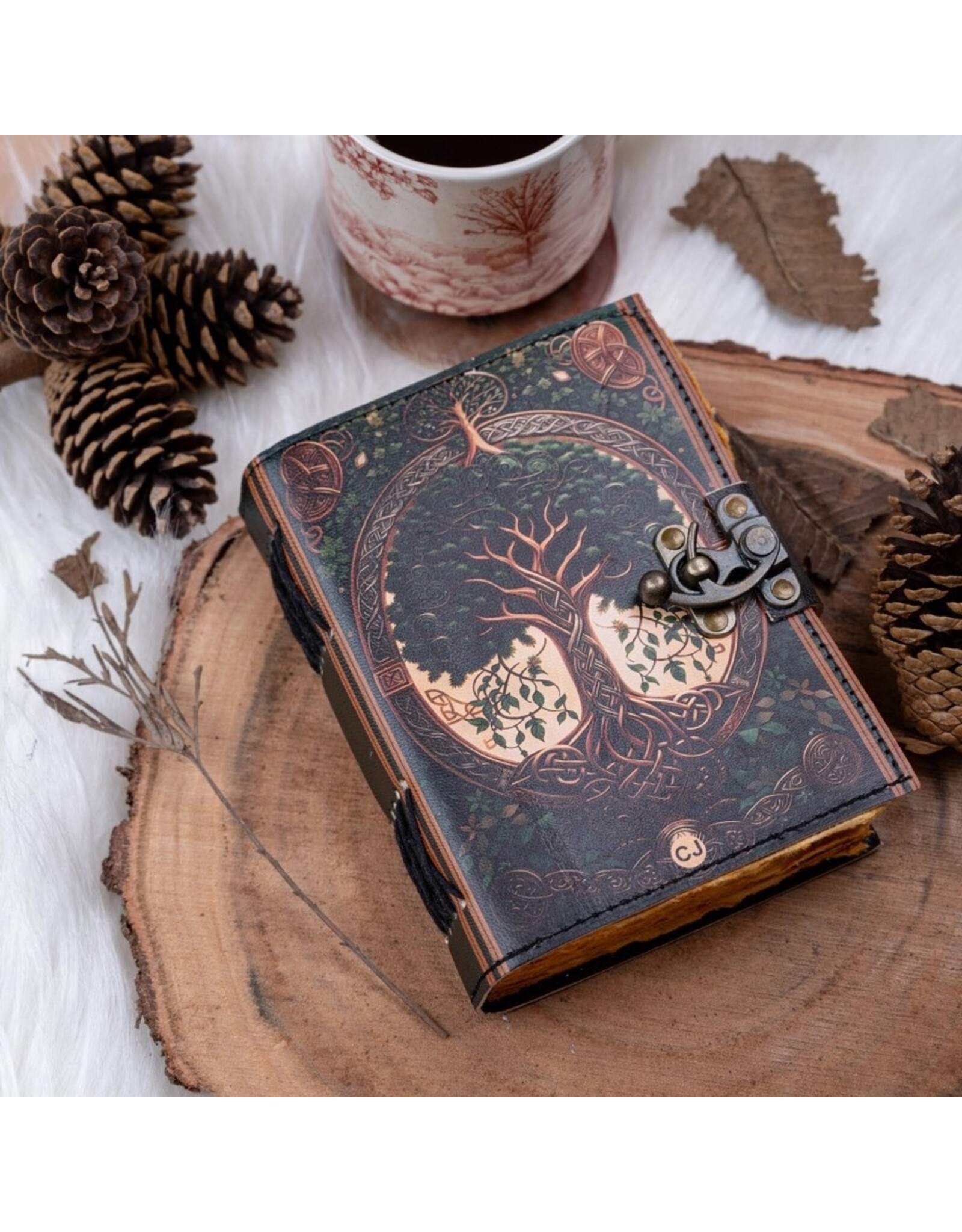 RK Handicrafts Miscellaneous - Celtic Tree of Life Leather Journal