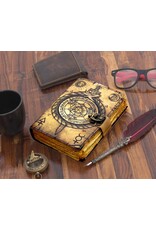 RK Handicrafts Miscellaneous - Leren Dagboek met Kompas en Kabbala Symbolen 18x13cm