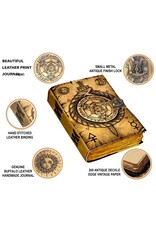 RK Handicrafts Miscellaneous - Leren Dagboek met Kompas en Kabbala Symbolen 18x13cm