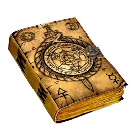 RK Handicrafts Leren Dagboek met Kompas en Kabbala Symbolen 18x13cm