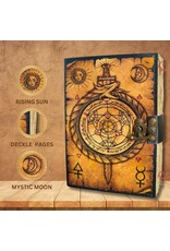 RK Handicrafts Miscellaneous - Leren Dagboek met Kompas en Kabbala Symbolen 18x13cm