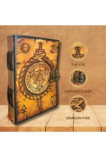 RK Handicrafts Miscellaneous - Leren Dagboek met Kompas en Kabbala Symbolen 18x13cm
