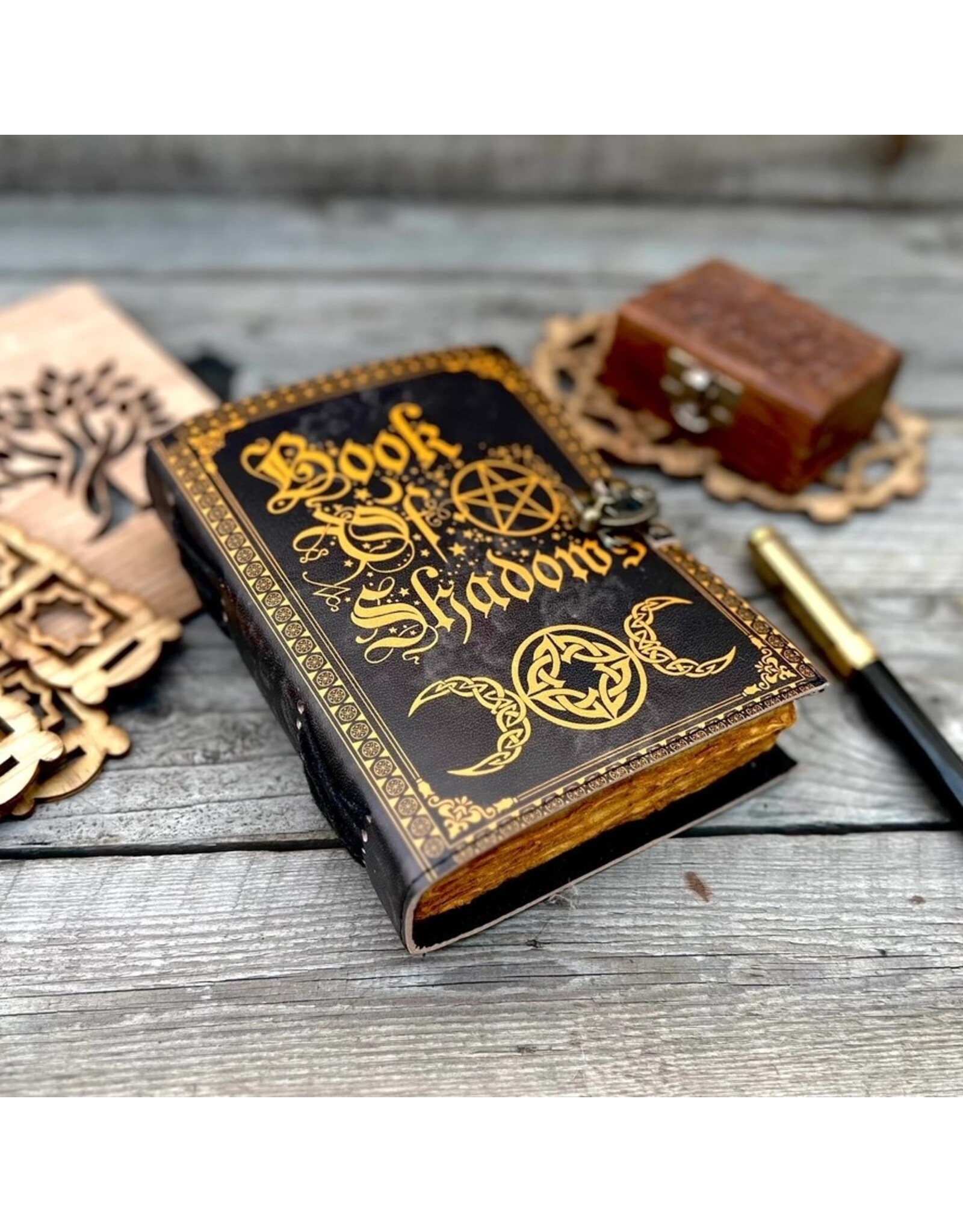 RK Handicrafts Miscellaneous - Book of Shadows Leather Journal  18 x 13cm
