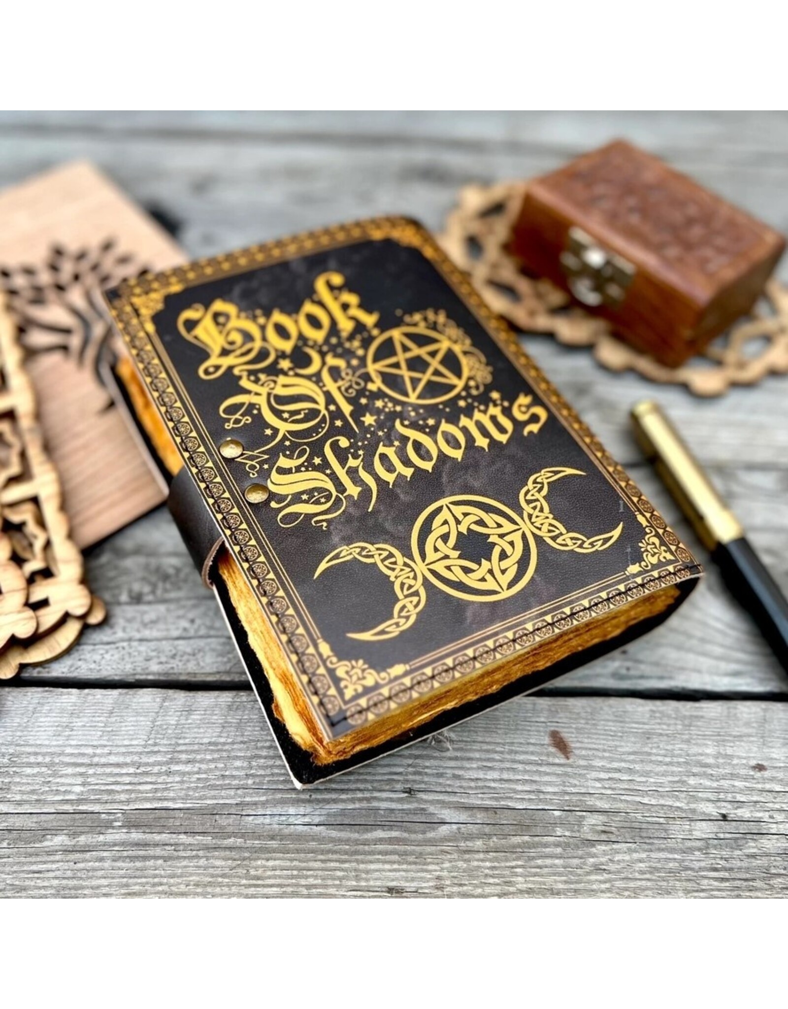 RK Handicrafts Miscellaneous - Book of Shadows Leather Journal  18 x 13cm