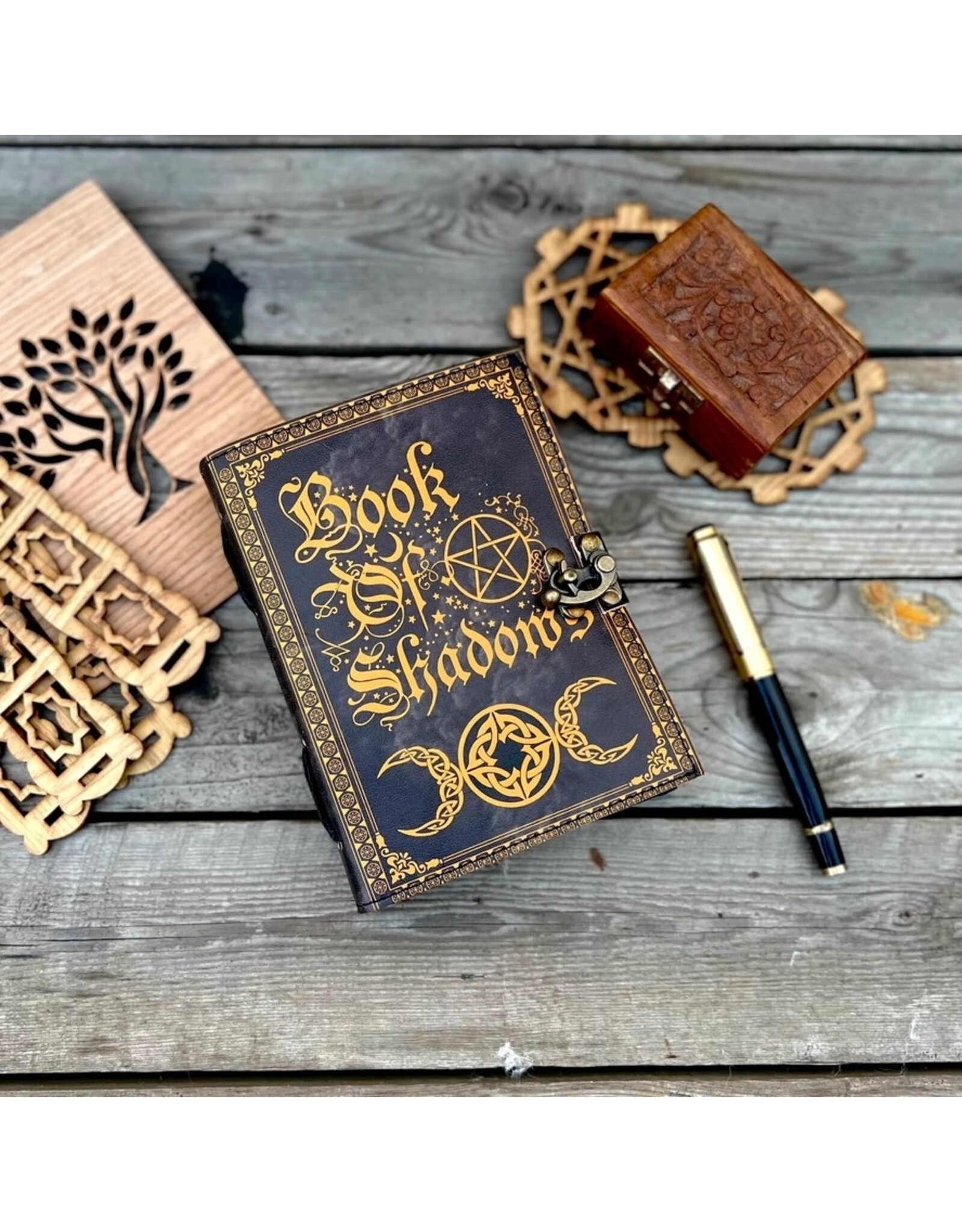 RK Handicrafts Miscellaneous - Book of Shadows Leather Journal  18 x 13cm