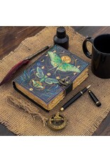 RK Handicrafts Miscellaneous - Leather Journal Luna Moth and Moon Phases  18x13cm
