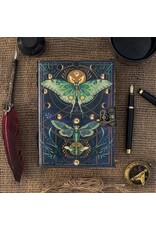 RK Handicrafts Miscellaneous -   Leren Dagboek Nachtvlinder en Maanfasen 18x13cm