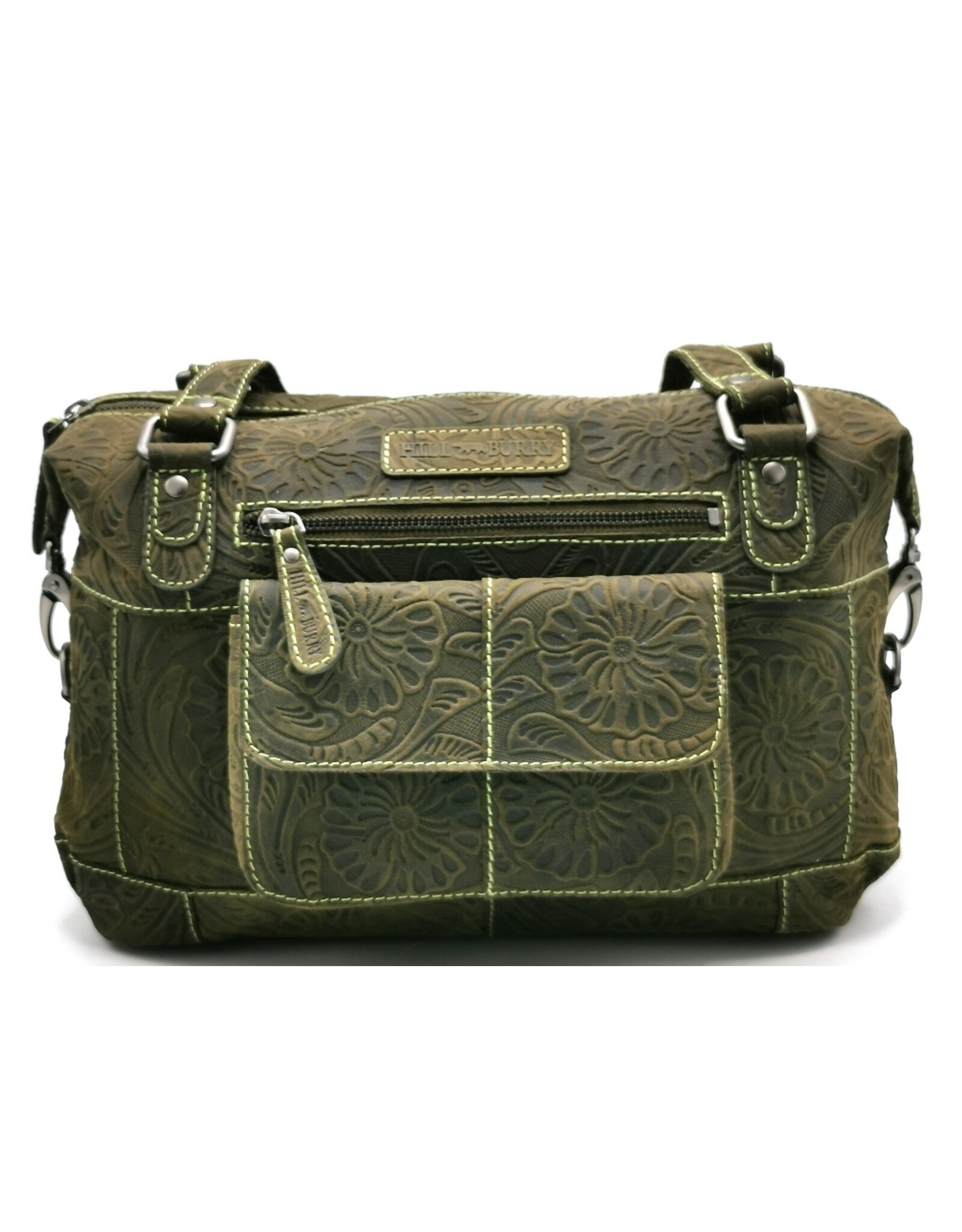HillBurry Leather bags - Hillburry Leather Shoulder bag with Embossed Flowers