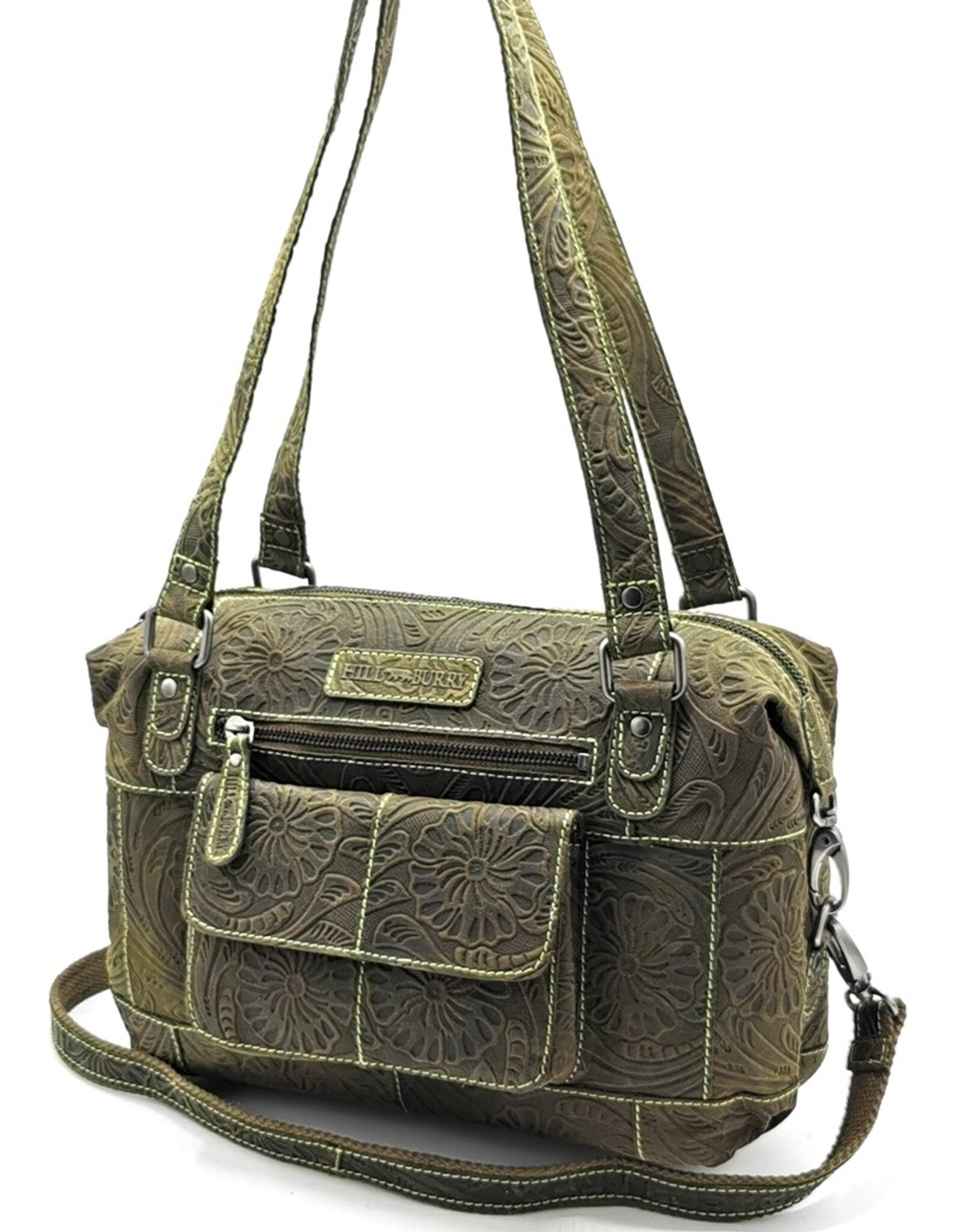 HillBurry Leather bags - Hillburry Leather Shoulder bag with Embossed Flowers