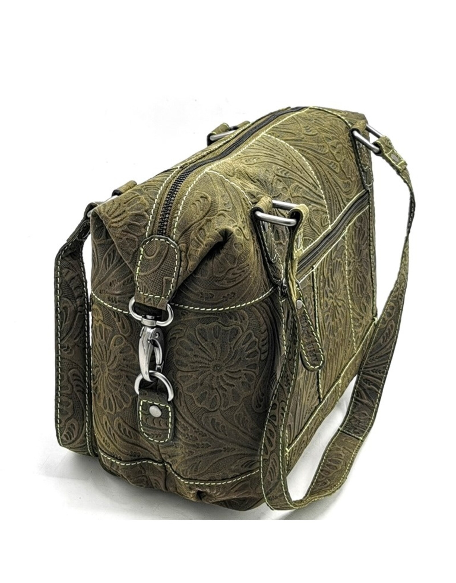 HillBurry Leather bags - Hillburry Leather Shoulder bag with Embossed Flowers