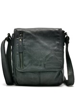 HillBurry Leren tassen - HillBurry Schoudertas Gewassen Leer zwart