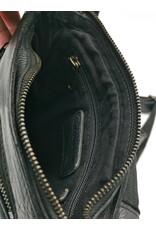 HillBurry Leren tassen - HillBurry Schoudertas Gewassen Leer zwart
