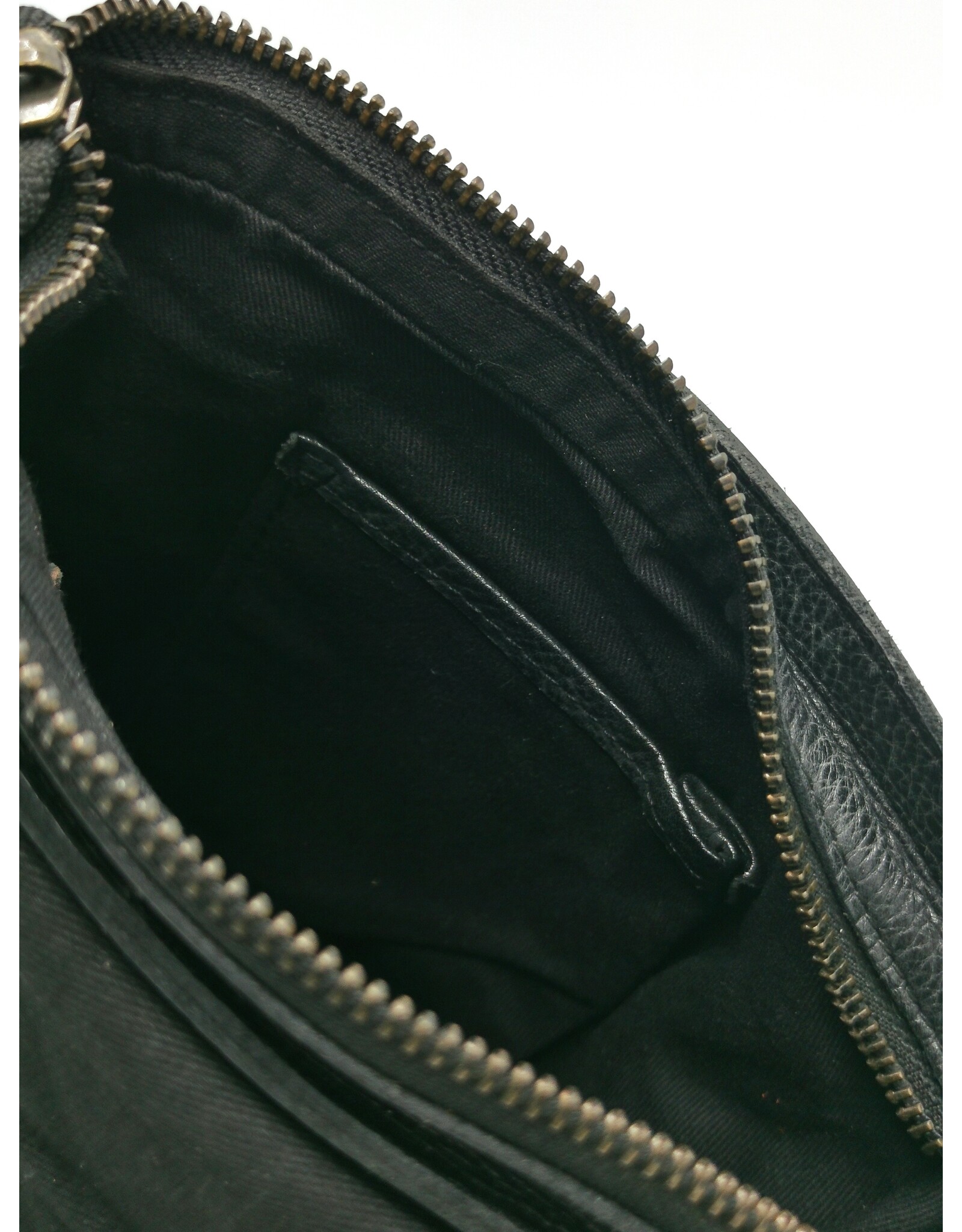 HillBurry Leren tassen - HillBurry Schoudertas Gewassen Leer zwart